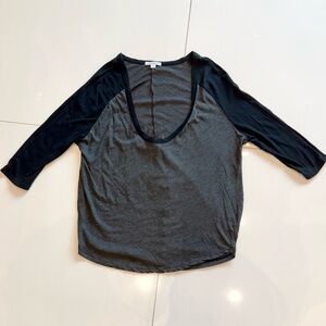 James Perse Black and Gray Long Sleeve Tee